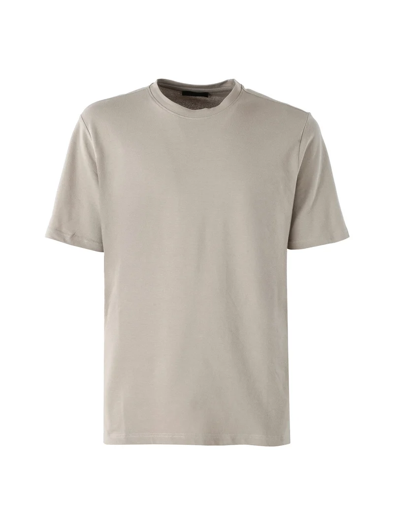 T-shirt girocollo da uomo in cotone - taupe