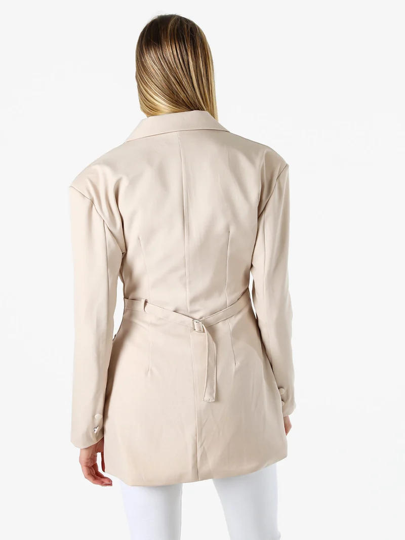 Blazer donna elegante a doppiopetto - beige