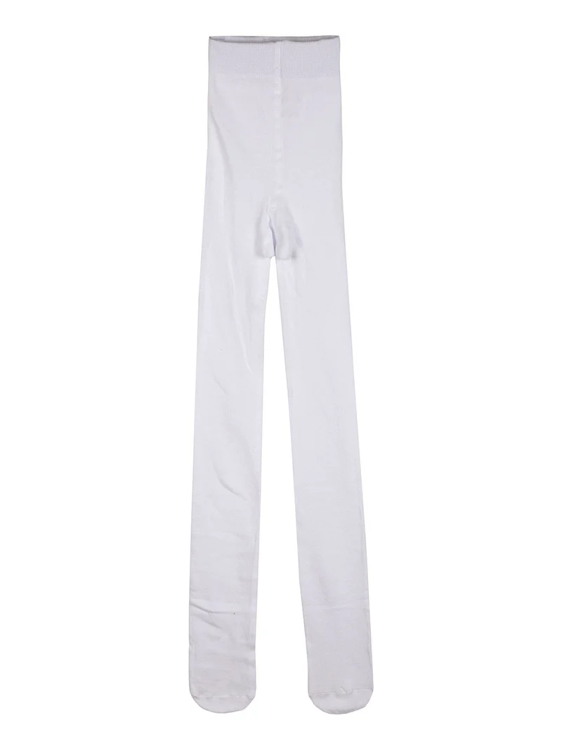Collant da bambina in maglia caldo cotone - bianco