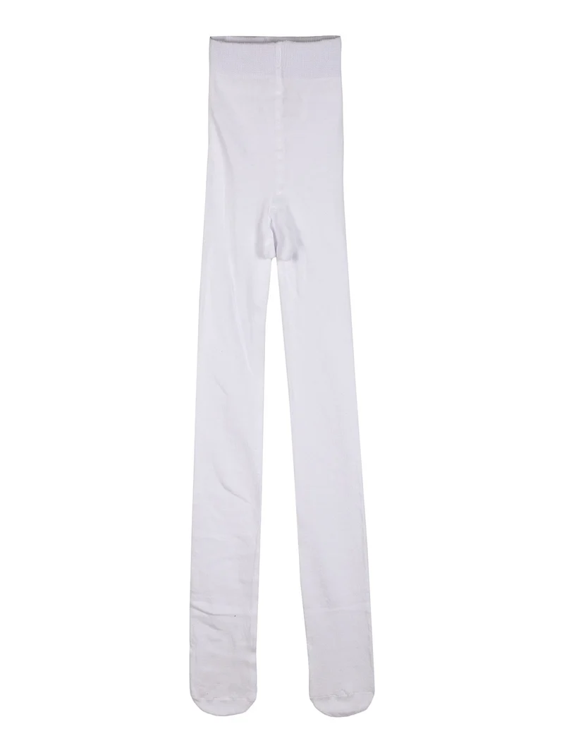 Collant da bambina in maglia caldo cotone - bianco
