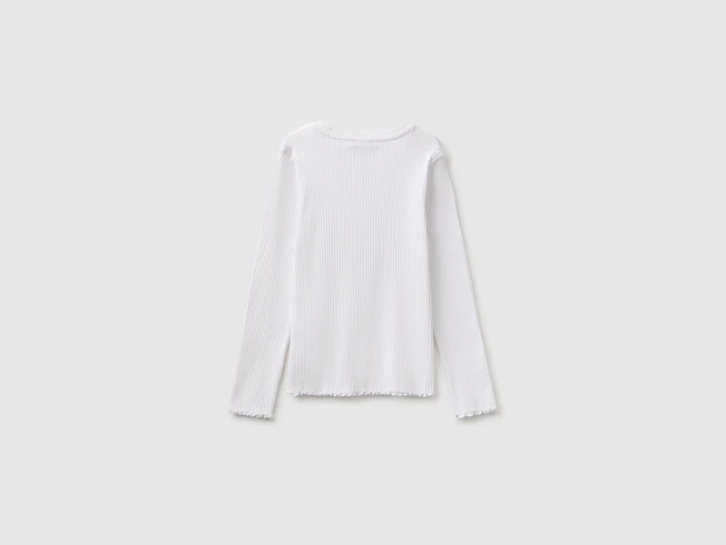 Geripptes Stretch-T-Shirt aus Bio-Baumwolle