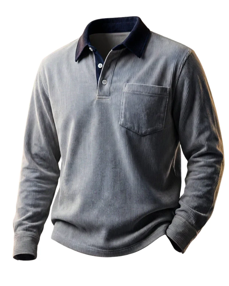 Elegant Corduroy Polo Shirt