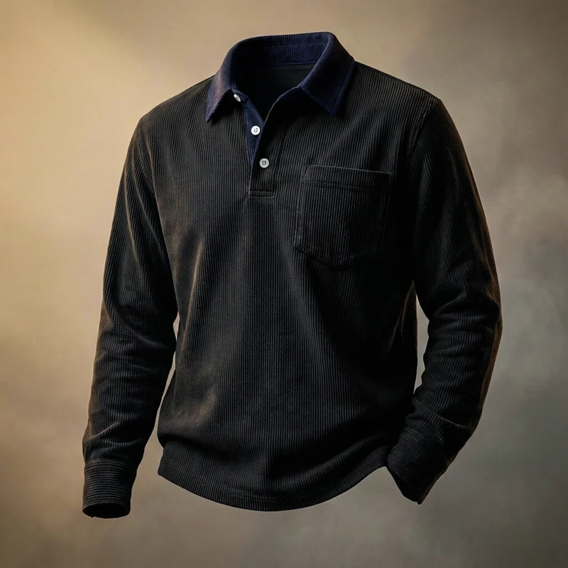 Elegant Corduroy Polo Shirt