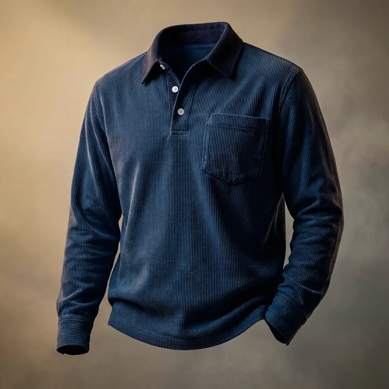 Elegant Corduroy Polo Shirt