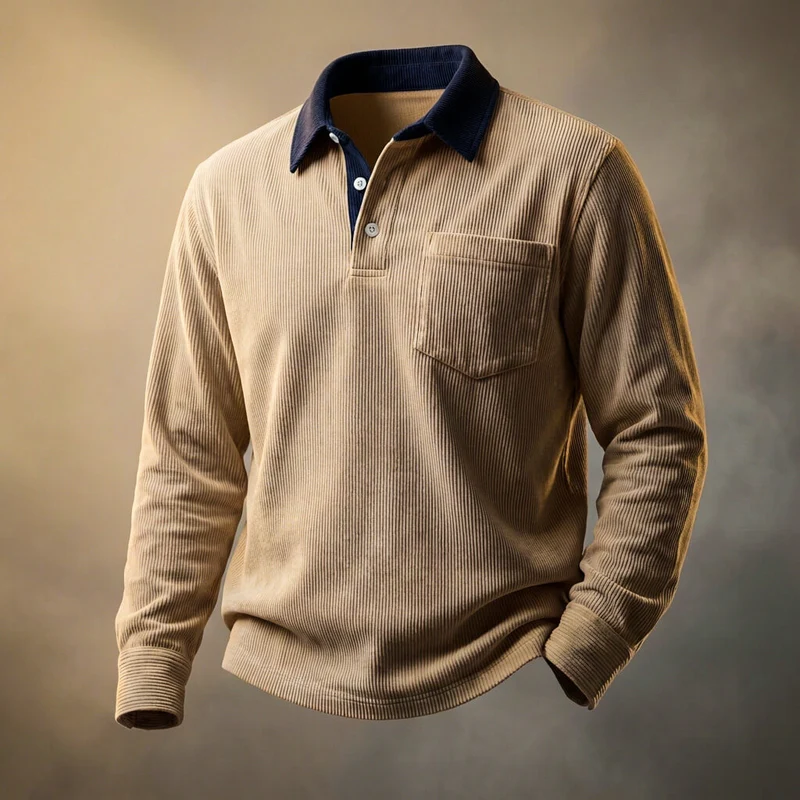 Elegant Corduroy Polo Shirt