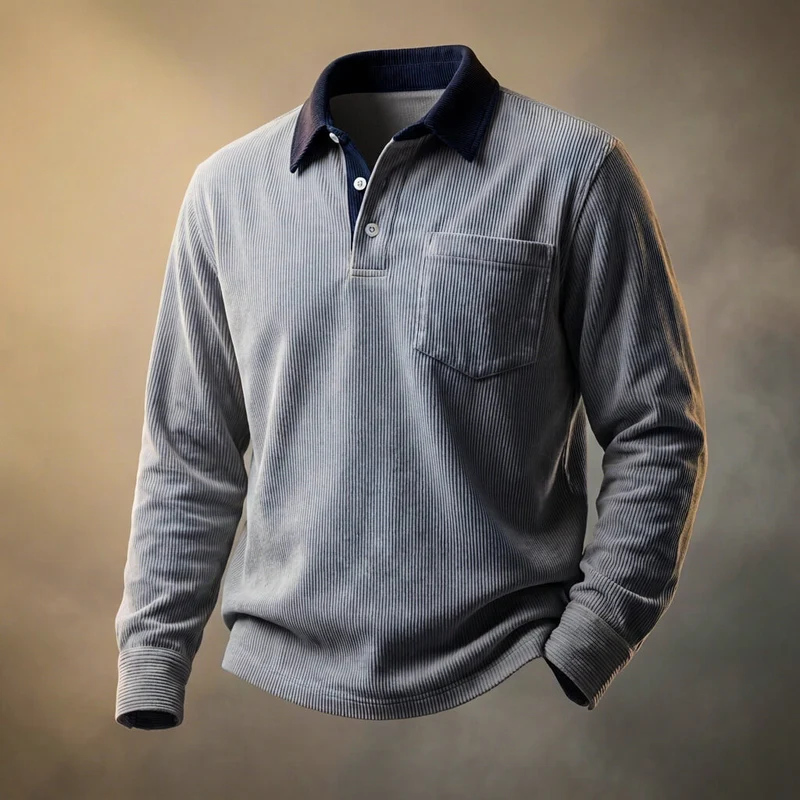 Elegant Corduroy Polo Shirt