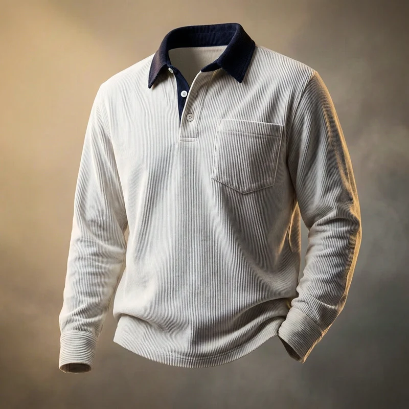 Elegant Corduroy Polo Shirt