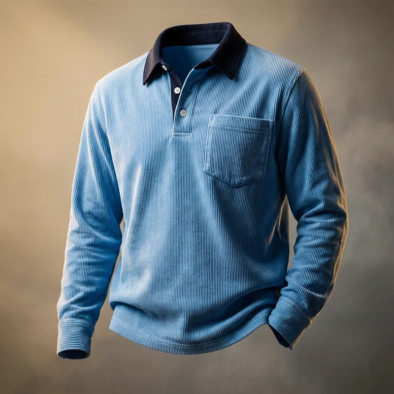 Elegant Corduroy Polo Shirt
