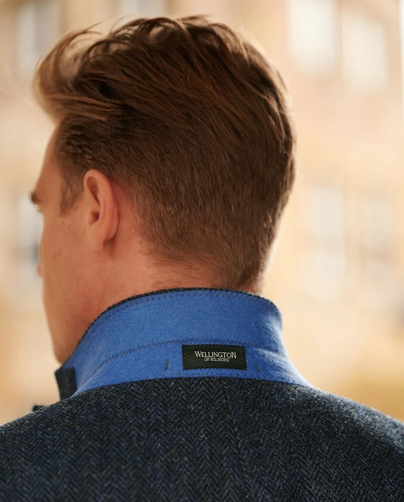 Harris Tweed Sakko "London" in blue herringbone