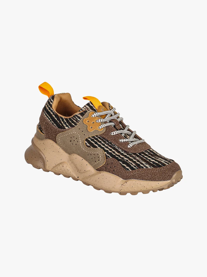 Sneakers chunky da donna con zeppa - caffè