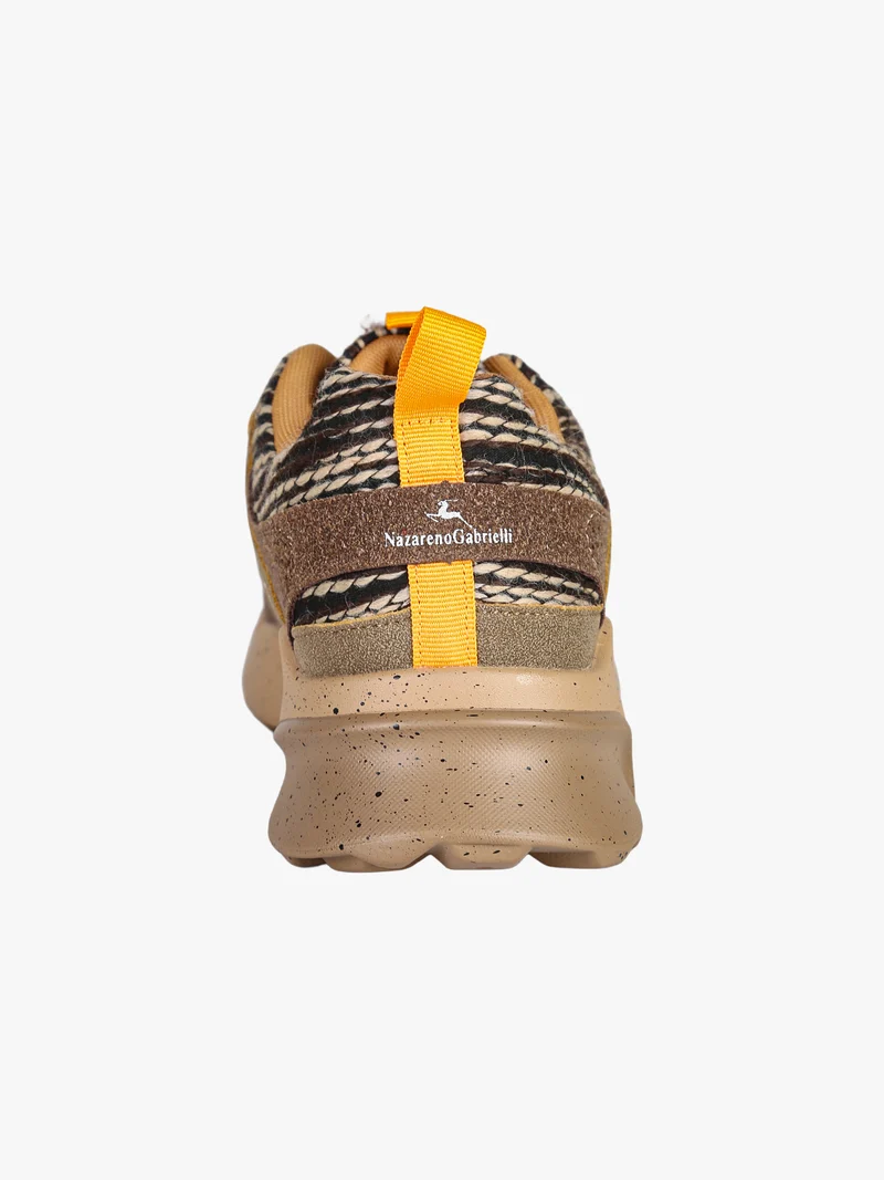 Sneakers chunky da donna con zeppa - caffè
