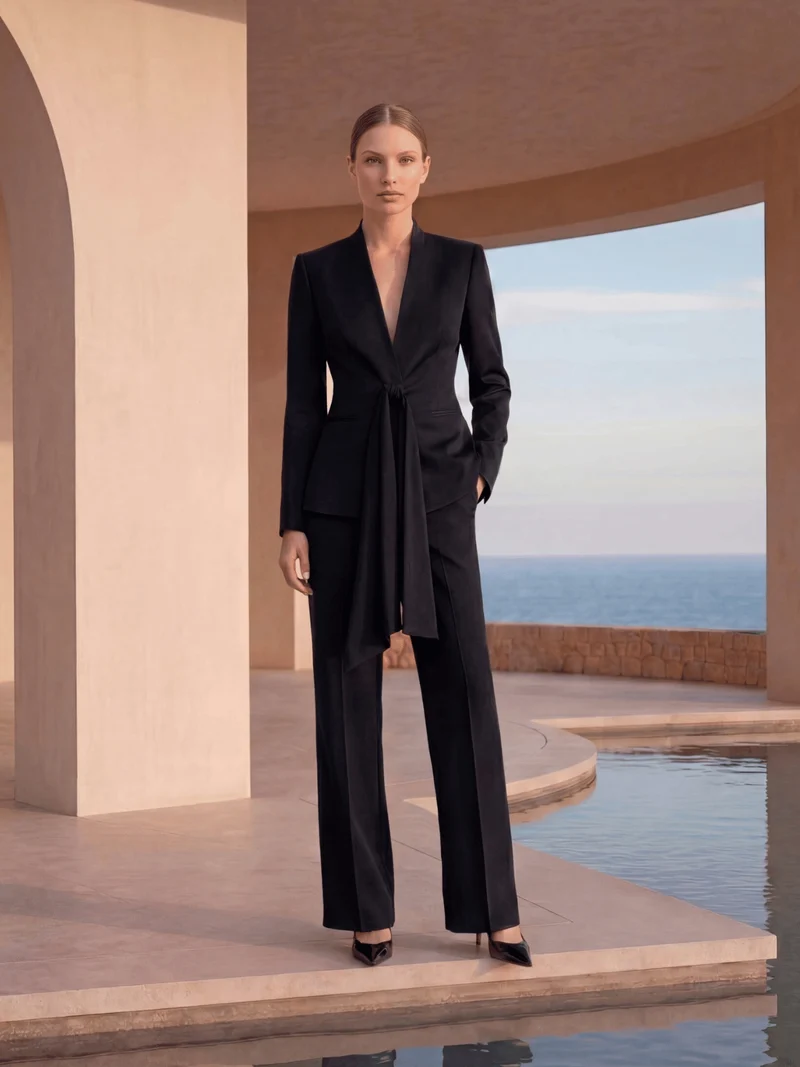 Abendanzug Bootcut schwarz
