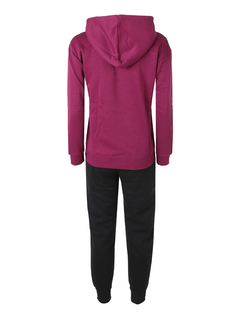 Completo tuta da donna in felpa con cappuccio e zip - bordeaux