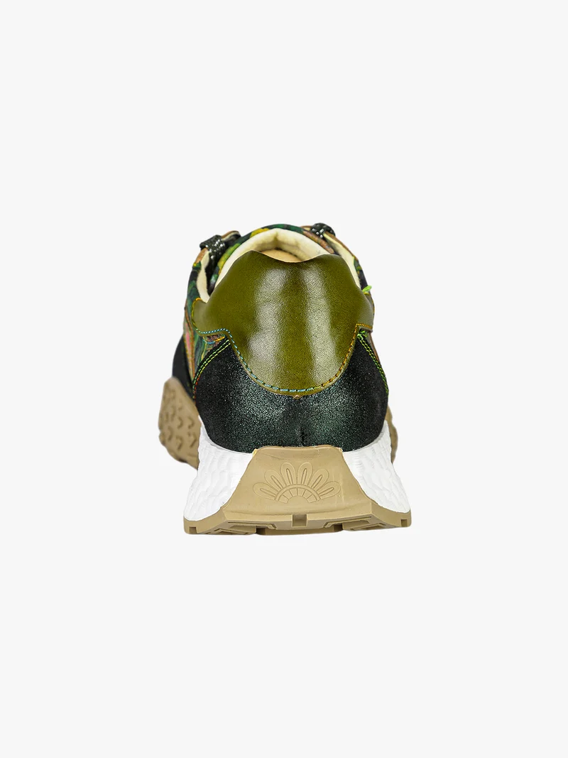 EVITAO 96 Sneakers donna in pelle con stampa floreale - verde