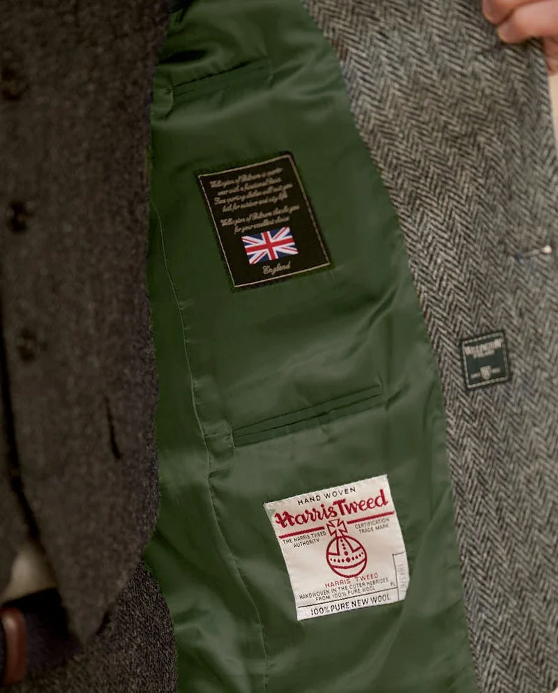 Harris Tweed Sakko "London" in black herringbone