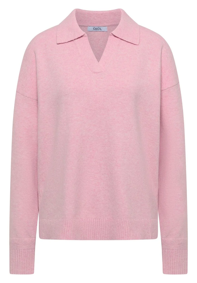 Langarm Pullover mit Polokragen