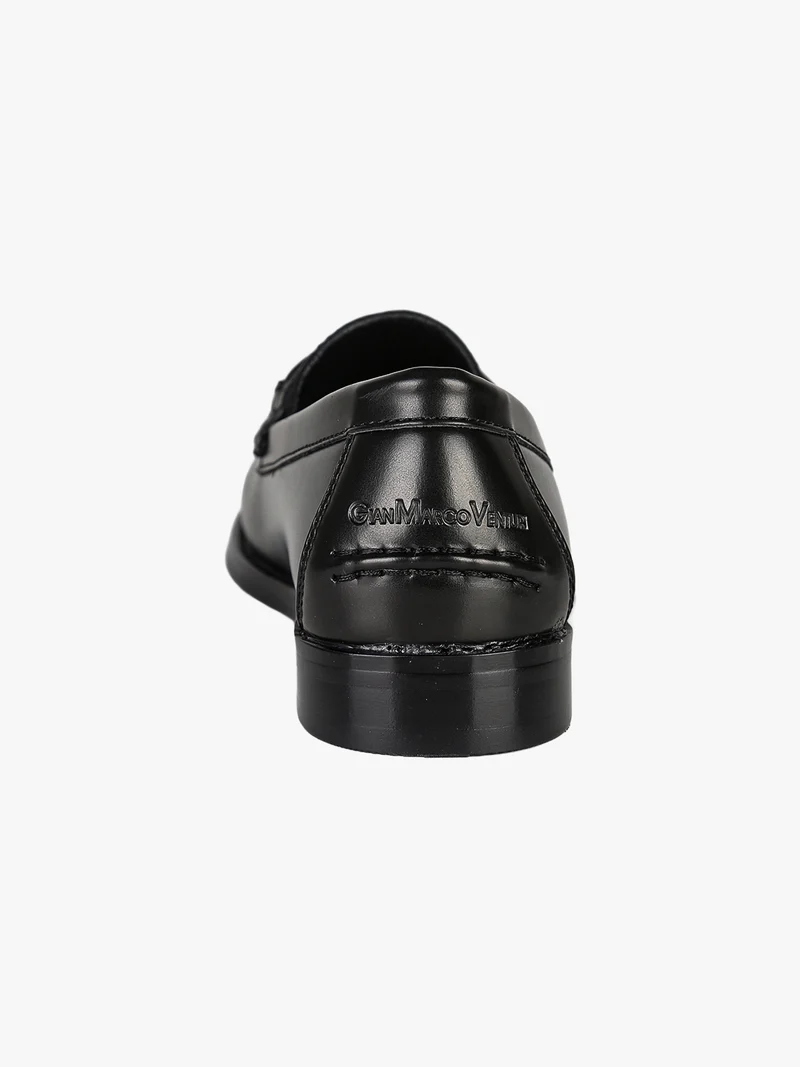 Mocassini donna in ecopelle con dettaglio logo - nero