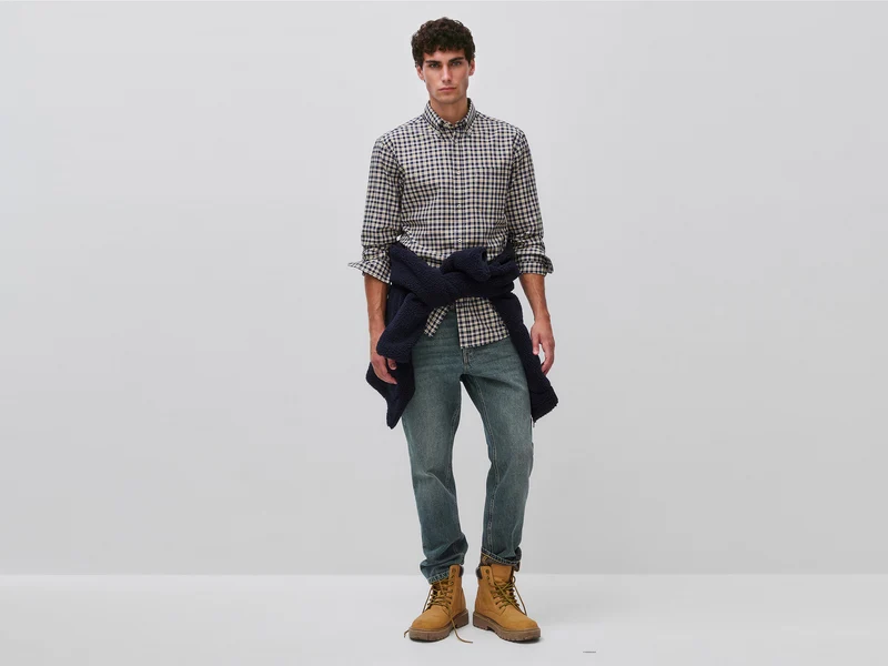 Button-Down-Hemd aus Flanell, 100 % Bio-Baumwolle