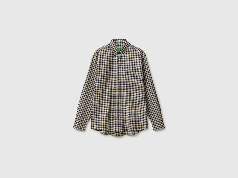 Button-Down-Hemd aus Flanell, 100 % Bio-Baumwolle
