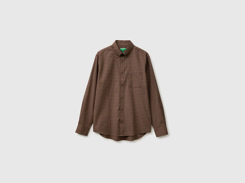 Button-Down-Hemd aus Flanell, 100 % Bio-Baumwolle