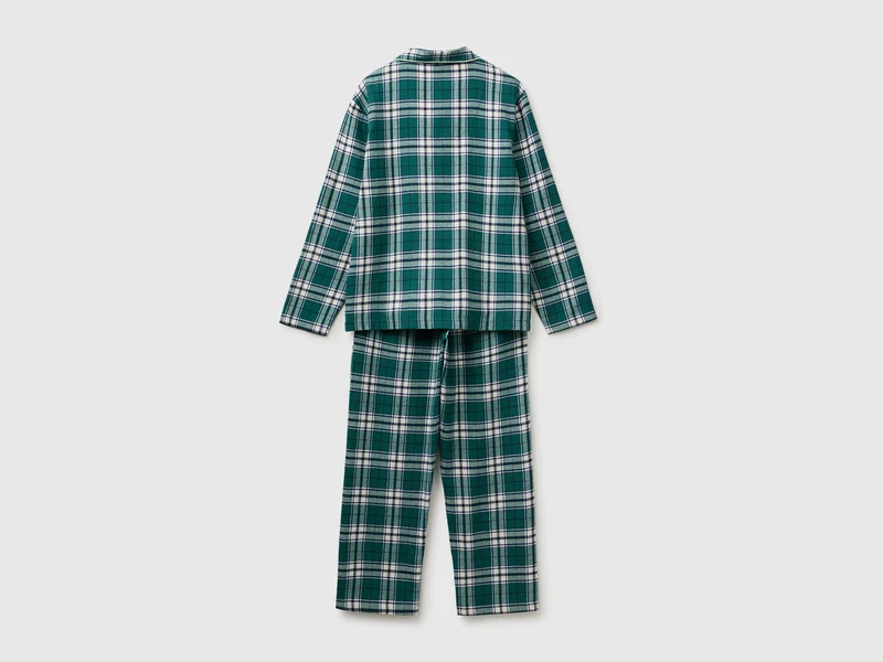 Offener Flanell-Pyjama mit Karomuster