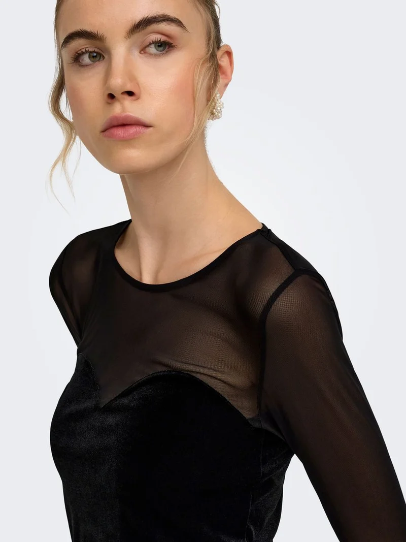 ONLSMOOTH L/S MESH MIX TOP BOX JRS