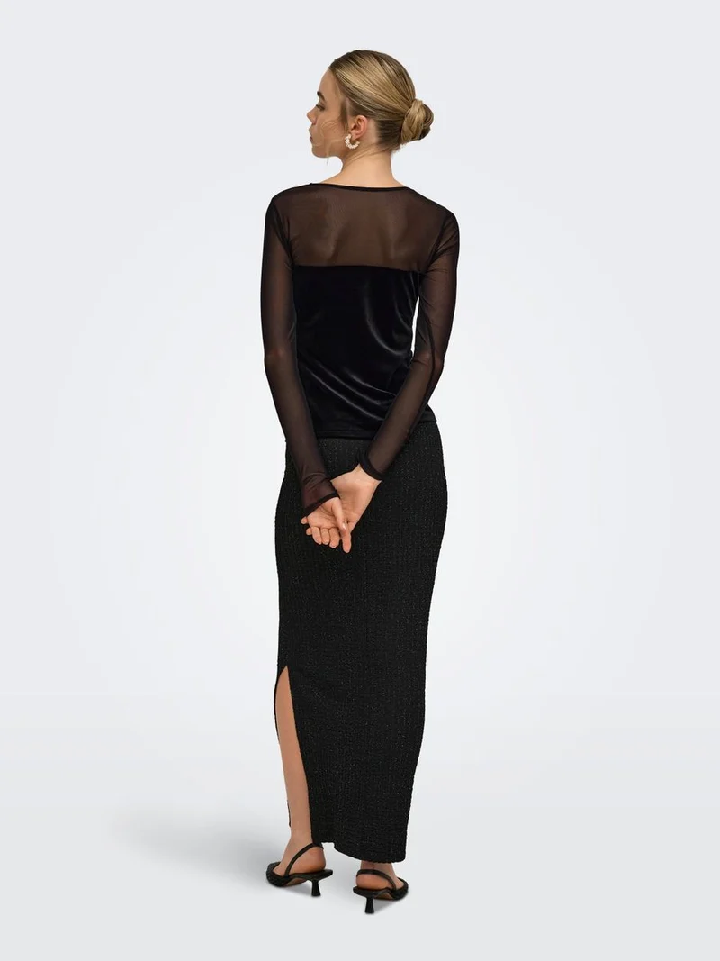 ONLSMOOTH L/S MESH MIX TOP BOX JRS