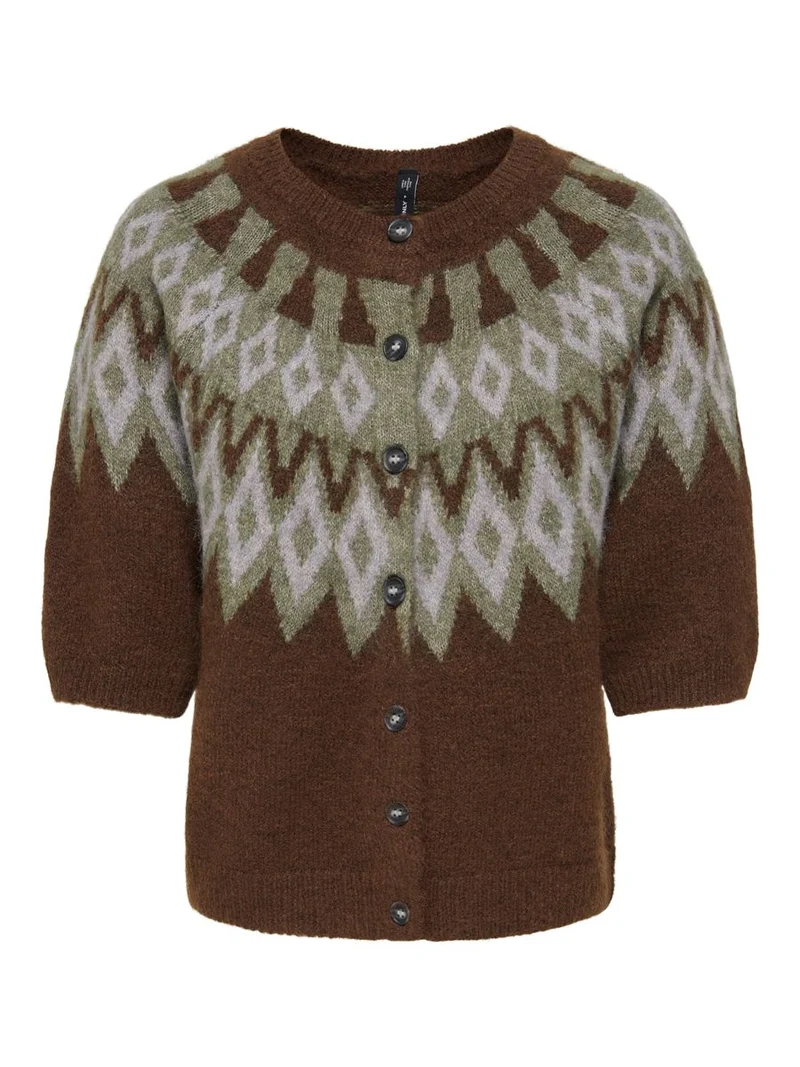 ONLREYKJA SS FAIR ISLE O-NECK CARDI KNT