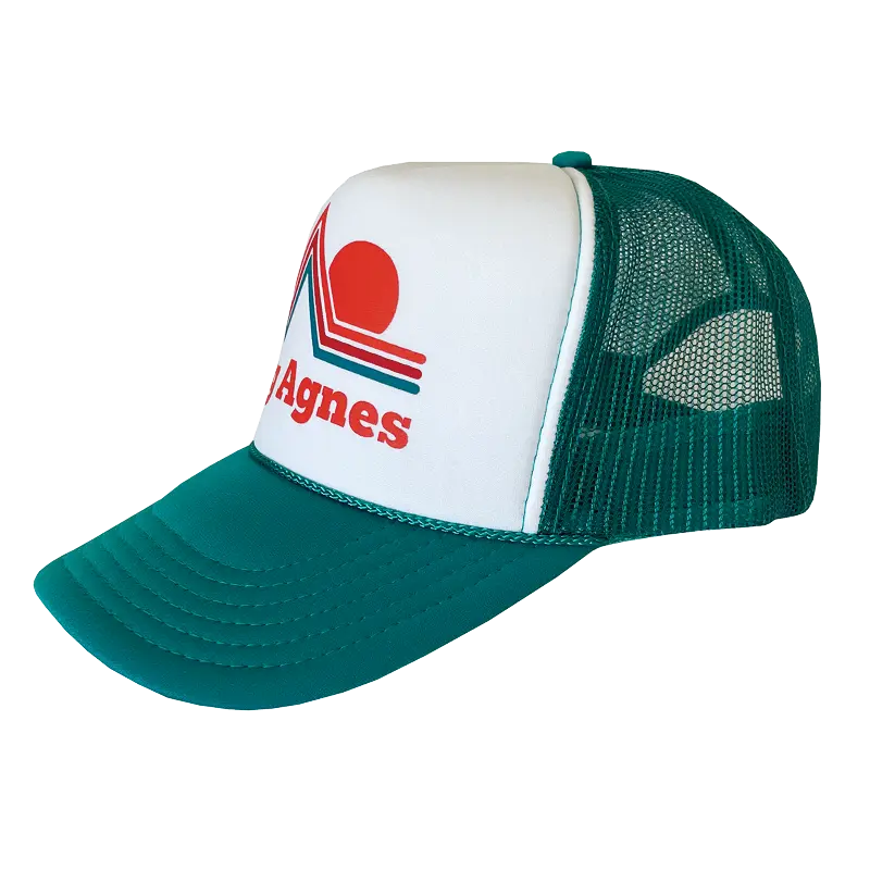 Sunset Stripe Trucker Hat - Jade