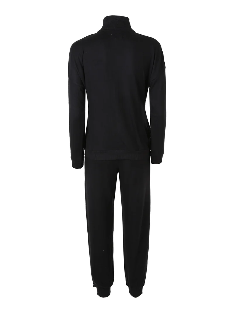 LOUNGE Completo tuta donna full zip in maglia a collo alto - nero