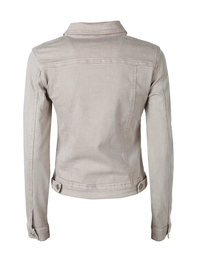 Giacca in jeans da donna con bottoni - beige