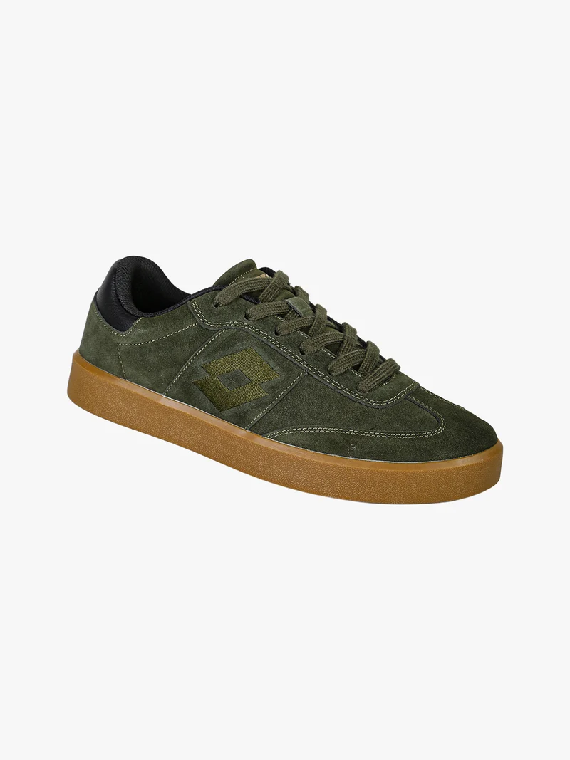 Sneakers basse da uomo in pelle scamosciata - militare