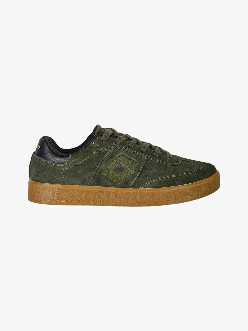 Sneakers basse da uomo in pelle scamosciata - militare