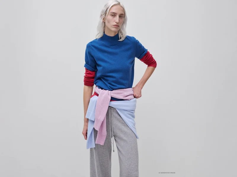 Kurzärmeliger Rollkragenpullover