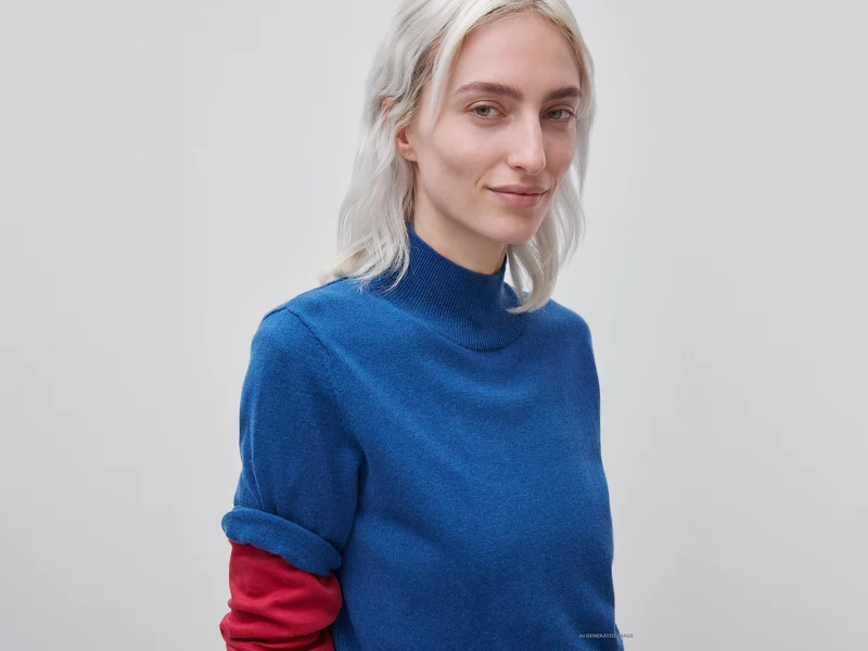 Kurzärmeliger Rollkragenpullover