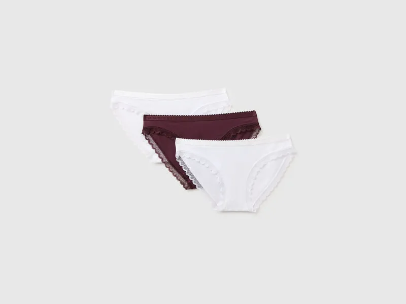 Drei Slips aus Baumwolle und Modal