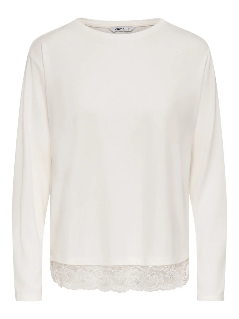 ONLMOSTER L/S LACE DETAIL TOP JRS