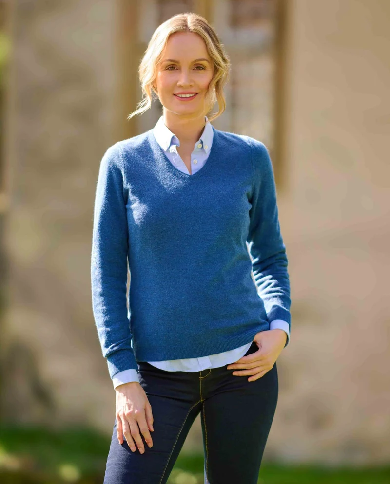 Damen Lambswool Pullover "Mary" in midnight