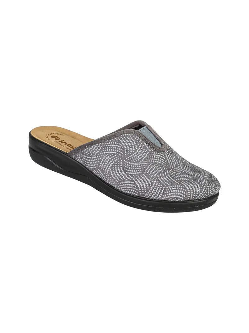 Pantofole donna con inserto elastico - grigio