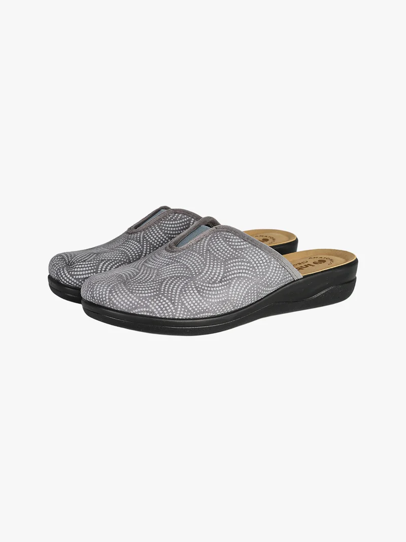 Pantofole donna con inserto elastico - grigio