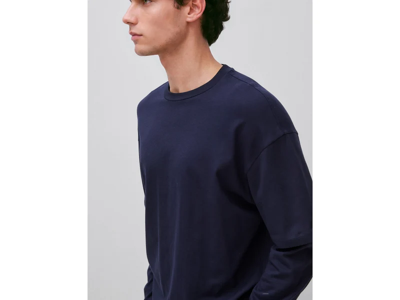 T-Shirt mit doppelten Ärmeln aus 100 % Baumwolle
