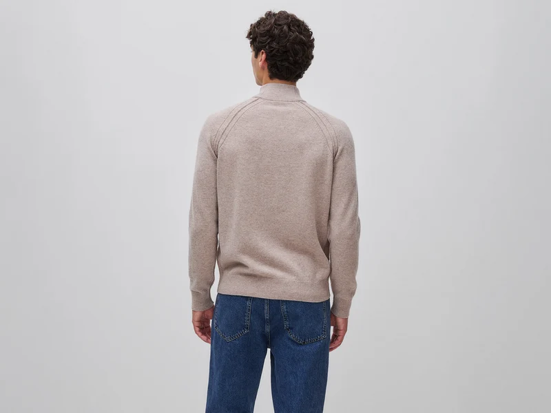 Pullover mit Reißverschluss aus 100 % Merinowolle