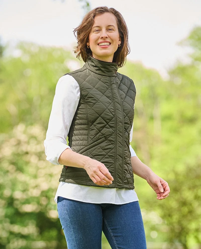 Sportliche Damen Steppweste "Lily" in oliv