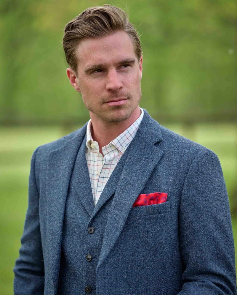 Harris Tweed Sakko "London" in blue shadow
