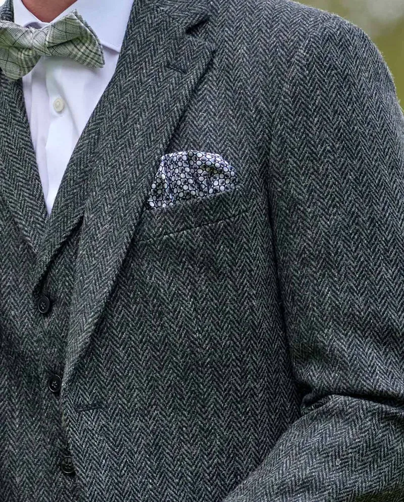 Harris Tweed Sakko "London" in anthra Herringbone