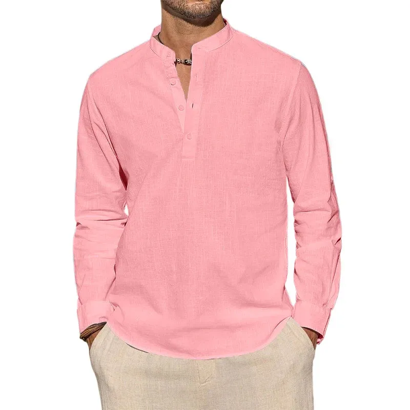 Elegant Cotton Henley Shirt