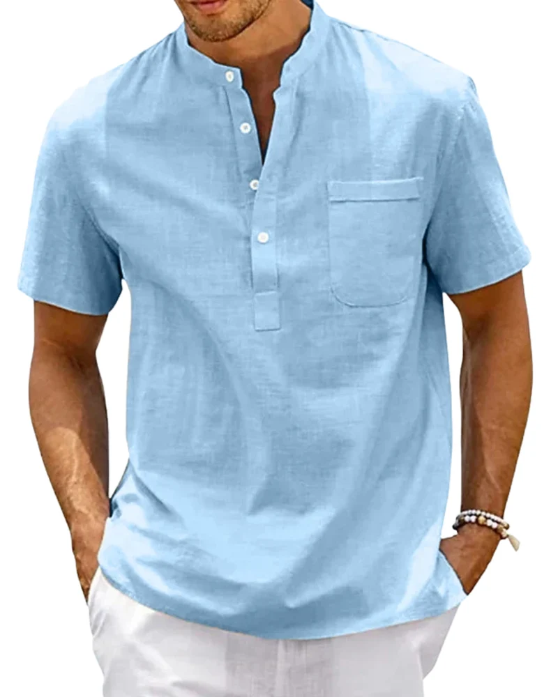 Elegant Short-Sleeved Cotton Shirt