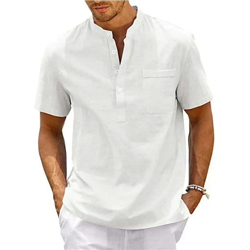 Elegant Short-Sleeved Cotton Shirt