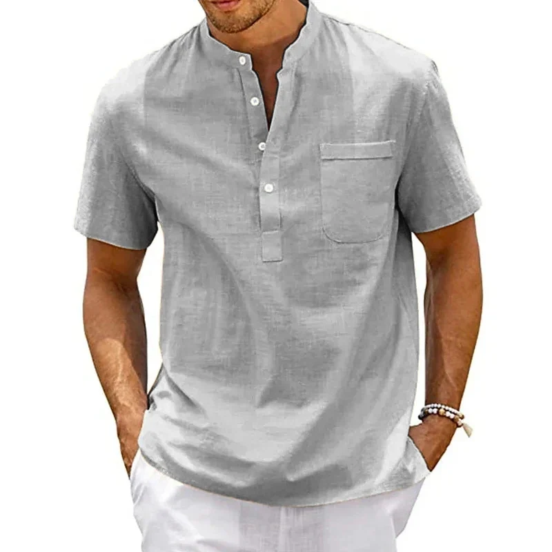 Elegant Short-Sleeved Cotton Shirt