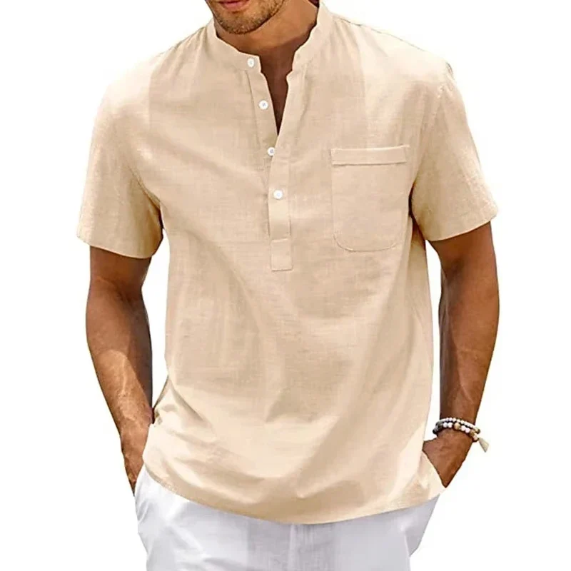 Elegant Short-Sleeved Cotton Shirt